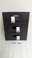 FAUX LEATHER ORGANIZATIONAL STORAGE BOXES