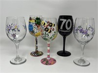 Handpainted Wine Glasses Party Time Birthday Girl!