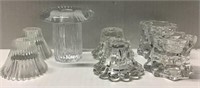 ASSORTED GLASS CANDLE HOLDERS