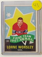 1968-69 OPC Lorne Worsley Card