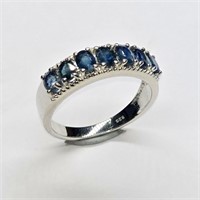 Silver Blue Sapphire(1.45ct) Ring