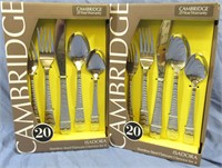 2 CAMBRIDGE 20 PC SILVERWARE SETS*NIB