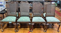 SET OF 8 QUEEN ANNE CANE BACK CHAIRS
