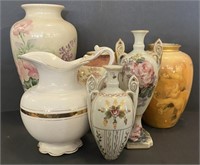 Ceramic Vases & Pitcher (8”)