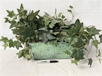 Green Metal Planter with Greenery