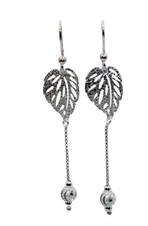 926 Sterling Silver Leaf Earrings