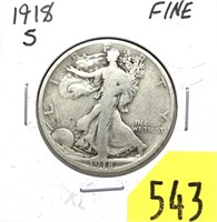 1918-S Walking Liberty half dollar