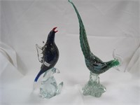 art glass birds tallest is 14"