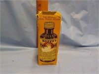 Advertising Hoppe's box and bottle