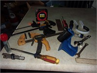 tool lot clamps ruler etc