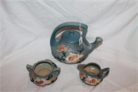 3pc Roseville Magnolia Pottery Teapot #4,