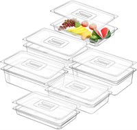 Tioncy Food Pans with Lids  2.5' 4' 6'