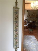 Brass wall bell with hand made tapestry