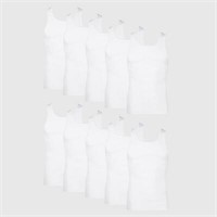 10 Pack-Hanes Men's Tank Top Undershirt White XL