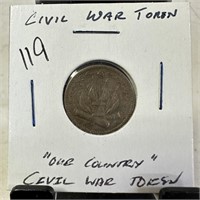 CIVIL WAR TOKEN "OUR COUNTRY"