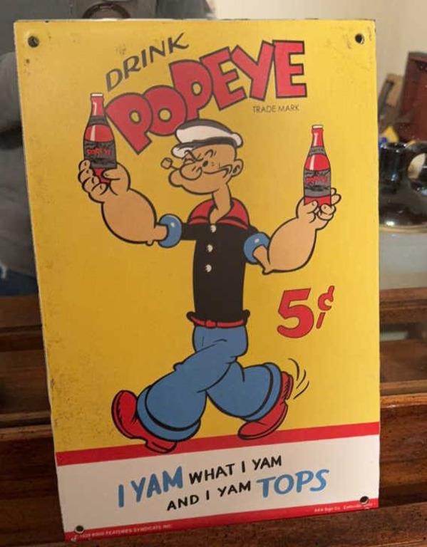 ENAMEL POPEYE THE SAILOR SIGN