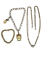 2 Antique Pocket Watch Chains, 1 Bracelet