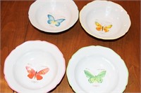 Lot of 4 butterfly bowls