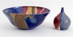 American Pottery Studio Centerpiece Bowl & Vase
