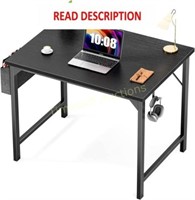 31-Inch Small Office Desk with Storage  Black.