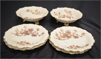 Antique Royal Worcester blush ivory dessert set