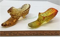 Fenton Amber hobnail with cat head shoe and a