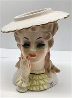 Vintage National Pottery lady head vase model