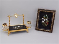 Pietra Dura Inkstand & Plaque