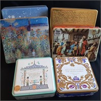 Lot of 6 Metal Cookie and Collector Tins