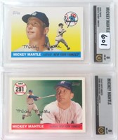 (2) Mickey Mantle 2008 Topps Baseball Cards Graded