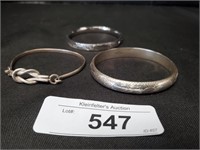 3 925 Sterling Silver Bracelets, Bangles.