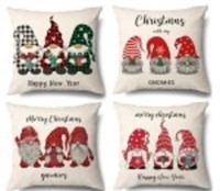 (New) 4 PCS Christmas Pillow Covers, 18 x 18 Inch