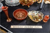 (4) Piecesof Various Carnival Glass-Toothpick