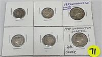 2 SILVER QUARTERS AND 4 SILVER DIMES