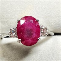 Certified 10K  Natural Intense Red Ruby(2.4ct) 2 D
