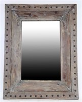 RUSTIC GRAY WASHED WOODEN MIRROR