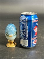 HANDPAINTED FENTON EGG ON A PEDASTAL /1500