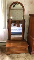 Dressing Mirror With Lift Top Chest Base