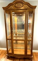 Lighted Curio Display Cabinet, With Glass Shelves,