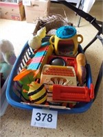 Laundry basket of toys