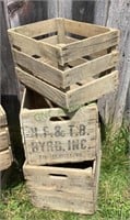 Lot of three apple crates includes one H.F. and