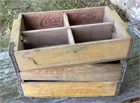 Lot of three vintage Coca Cola crates
