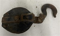 (T) Antique Large Steel Pulley
