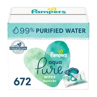 Pampers Aqua Pure Baby Wipes 12X Flip-Top Packs