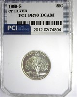 1999-S Silver Quarter PCI PR70 DCAM Connecticut