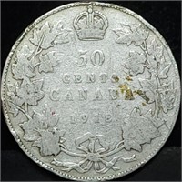1918 Canada 50 Cents Silver Half Dollar