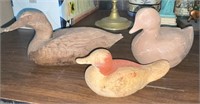 (3) Vintage Duck Decoys: (2) Resin, (1) Wood