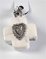 Sterling Silver 925 are While Marble Charm
