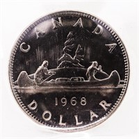 Canada 1968 Nickel Dollar PL65 Normal Island Cameo