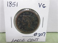 1851 Large Cent – VG